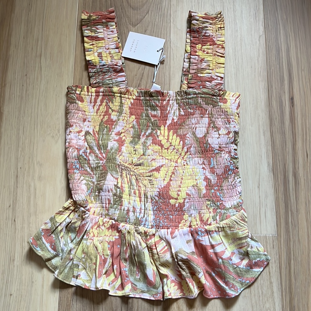 Boho, western, festival smocked top